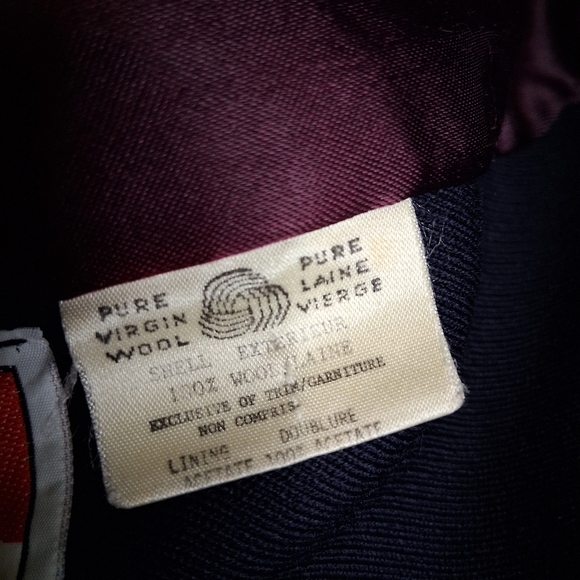 VINTAGE Anna Collection Saxonia Pure Virgin Wool Navy Blue Trench Coat - Picture 4 of 16